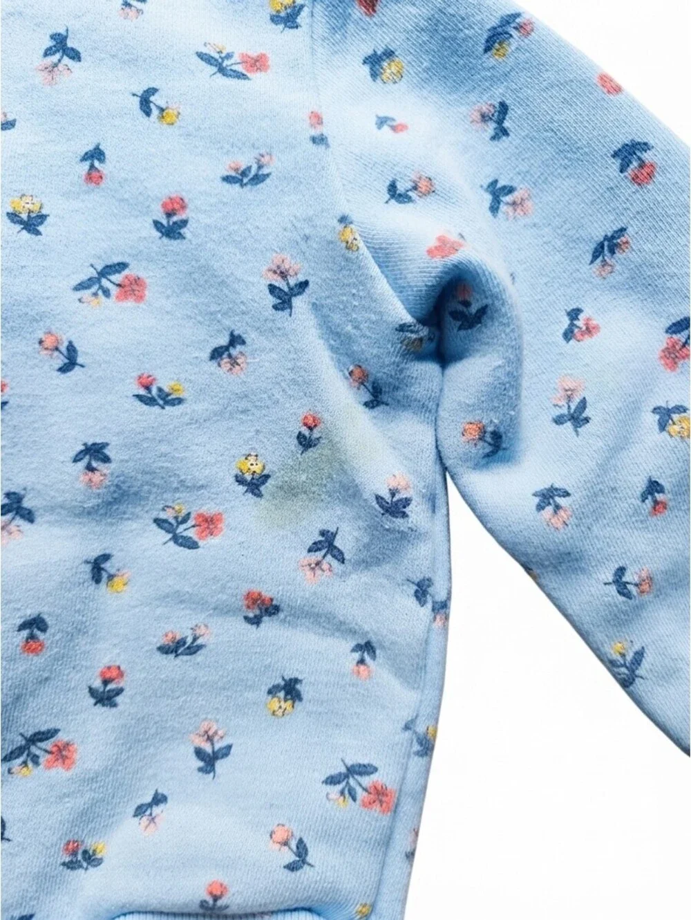 Carter's Toddler Girl Blue Floral Zip-Up Hoodie sz 18 Months